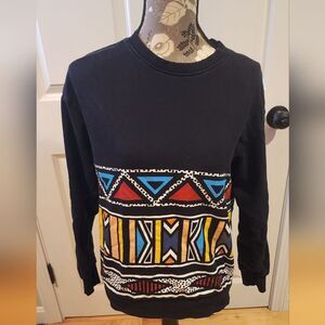 Divided retro style black sweatshirt S